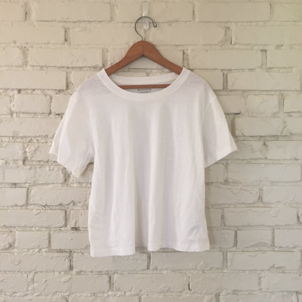 Athleta White Boxy Tee